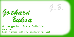 gothard buksa business card